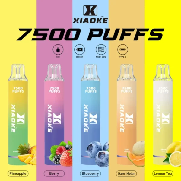 梟客7500口抛棄式 發光一次性電子煙 炫酷跑馬燈